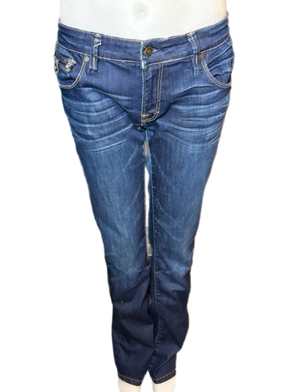 Women’s Low Rise Bootcut Jeans in Deep Indigo Wash